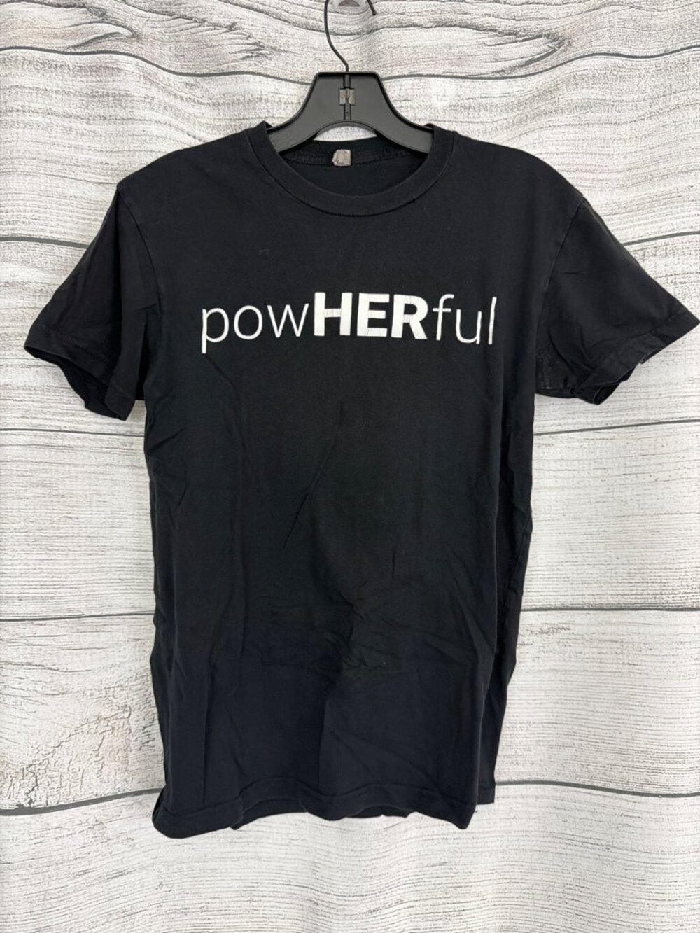 PowHERful Black Graphic Tee Size XS